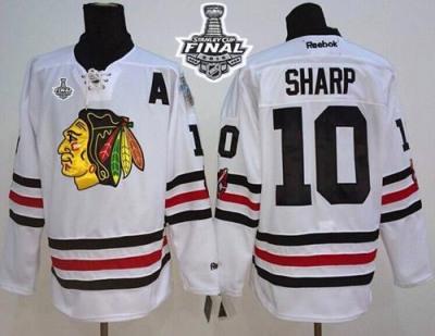 Blackhawks #10 Patrick Sharp White 2015 Winter Classic 2015 Stanley Cup Stitched NHL Jersey