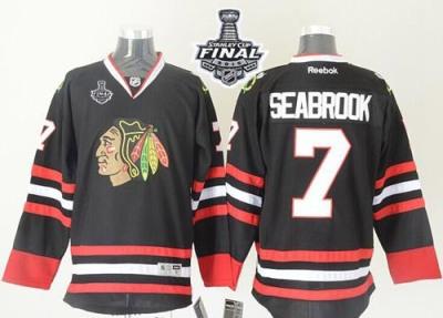 Blackhawks #7 Brent Seabrook Black 2015 Stanley Cup Stitched NHL Jersey