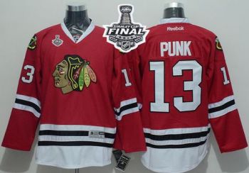 Blackhawks #13 CM Punk Red 2015 Stanley Cup Stitched NHL Jersey