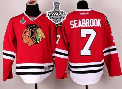 Blackhawks #7 Brent Seabrook Red 2015 Stanley Cup Stitched NHL Jersey