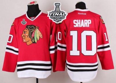 Blackhawks #10 Patrick Sharp Red 2015 Stanley Cup Stitched NHL Jersey