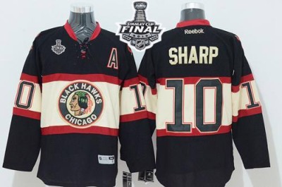 Blackhawks #10 Patrick Sharp Black New Third 2015 Stanley Cup Stitched NHL Jersey