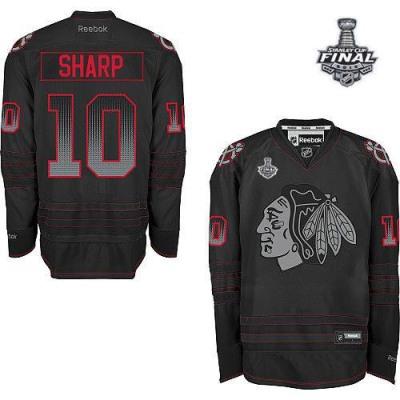 Blackhawks #10 Patrick Sharp Black Accelerator 2015 Stanley Cup Stitched NHL Jersey