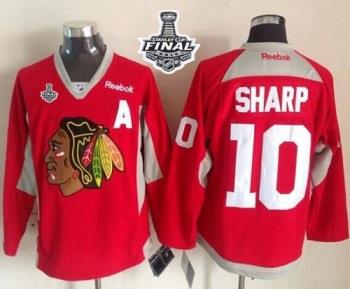 Blackhawks #10 Patrick Sharp Red Practice 2015 Stanley Cup Stitched NHL Jersey