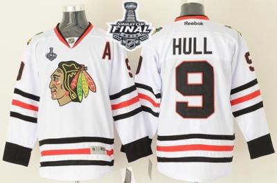 Blackhawks #9 Bobby Hull White 2015 Stanley Cup Stitched NHL Jersey