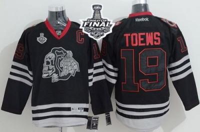 Blackhawks #19 Jonathan Toews Black Ice 2015 Stanley Cup Stitched NHL Jersey