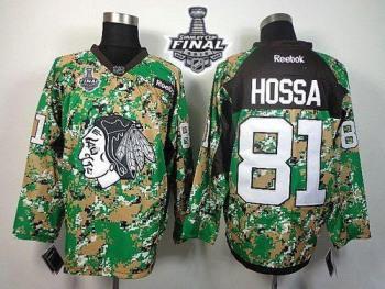 Blackhawks #81 Marian Hossa Camo Veterans Day Practice 2015 Stanley Cup Stitched NHL Jersey