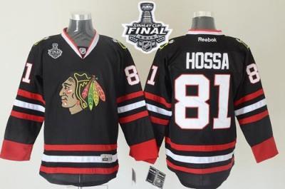 Blackhawks #81 Marian Hossa Black 2015 Stanley Cup Stitched NHL Jersey