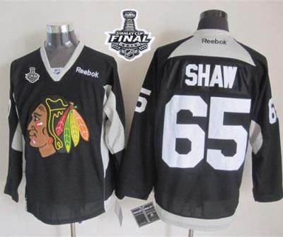 Blackhawks #65 Andrew Shaw Black Practice 2015 Stanley Cup Stitched NHL Jersey