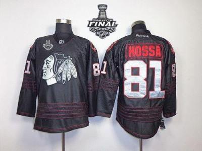 Blackhawks #81 Marian Hossa Black Accelerator 2015 Stanley Cup Stitched NHL Jersey