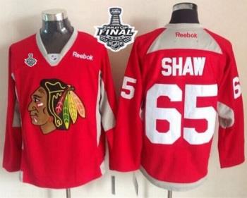 Blackhawks #65 Andrew Shaw Red Practice 2015 Stanley Cup Stitched NHL Jersey