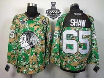 Blackhawks #65 Andrew Shaw Camo Veterans Day Practice 2015 Stanley Cup Stitched NHL Jersey