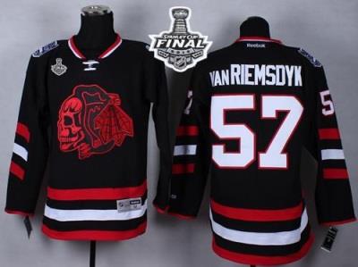 Blackhawks #57 Trevor Van Riemsdyk Black(Red Skull) 2014 Stadium Series 2015 Stanley Cup Stitched NHL Jersey
