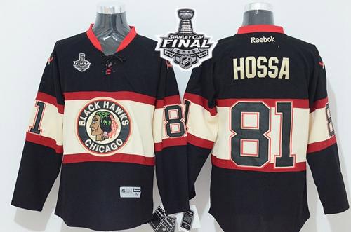 Youth Blackhawks #81 Marian Hossa Black New Third 2015 Stanley Cup Stitched NHL Jersey