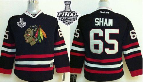 Youth Blackhawks #65 Andrew Shaw Black 2015 Stanley Cup Stitched NHL Jersey