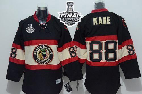 Youth Blackhawks #88 Patrick Kane Black New Third 2015 Stanley Cup Stitched NHL Jersey