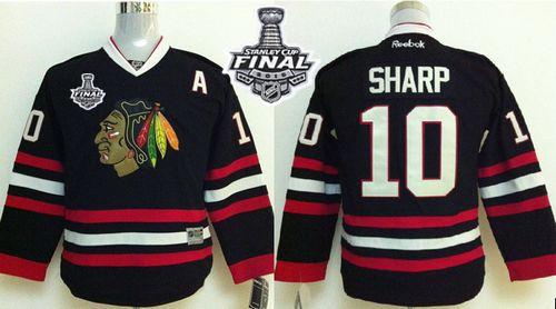 Youth Blackhawks #10 Patrick Sharp Black 2015 Stanley Cup Stitched NHL Jersey