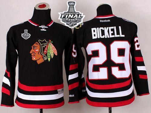 Youth Blackhawks #29 Bryan Bickell Black 2014 Stadium Series 2015 Stanley Cup Stitched NHL Jersey