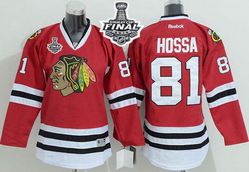 Youth Blackhawks #81 Marian Hossa Red 2015 Stanley Cup Stitched NHL Jersey