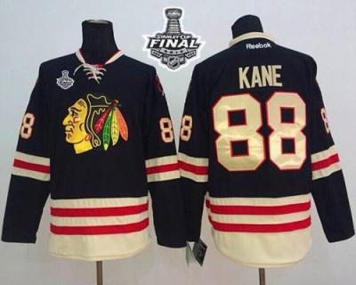 Blackhawks #88 Patrick Kane Black 2015 Winter Classic 2015 Stanley Cup Stitched NHL Jersey