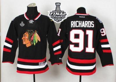 Blackhawks #91 Brad Richards Black 2014 Stadium Series 2015 Stanley Cup Stitched NHL Jersey