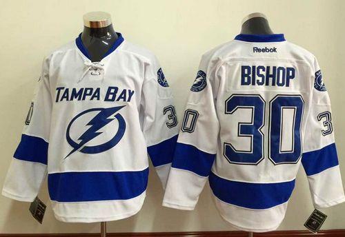 Lightning #30 Ben Bishop White Stitched NHL Jersey Lightning #30 Ben Bishop White Stitched NHL Jersey