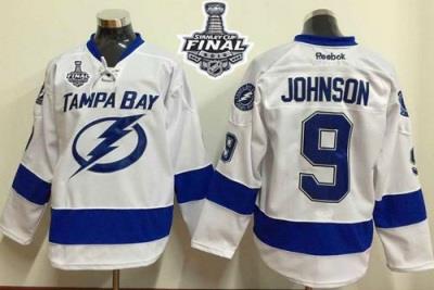 Lightning #9 Tyler Johnson White 2015 Stanley Cup Stitched NHL Jersey