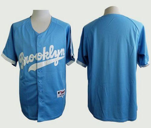 Dodgers Blank Light Blue Cooperstown Stitched Baseball Jersey