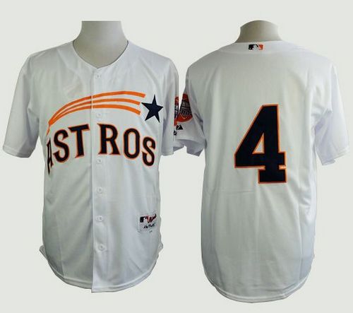 Astros #4 George Springer White 1965 Turn Back The Clock Stitched Baseball Jersey