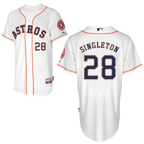 Astros #28 Jon Singleton White Home Cool Base Stitched Baseball Jersey