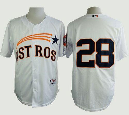 Astros #28 Jon Singleton White 1965 Turn Back The Clock Stitched Baseball Jersey