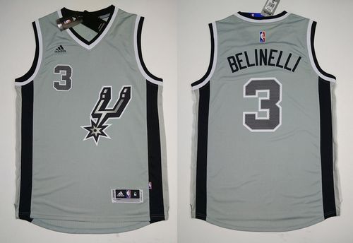 Spurs #3 Marco Belinelli Grey Alternate Stitched NBA Jersey