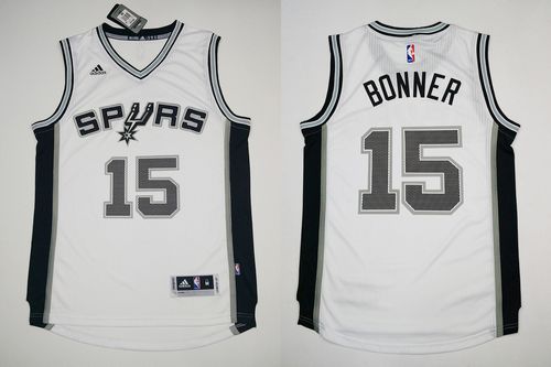 Revolution 30 Spurs #15 Matt Bonner White Stitched NBA Jersey