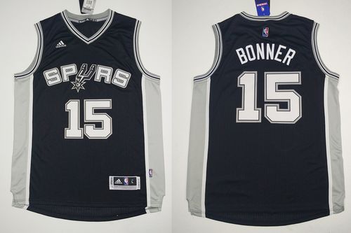 Revolution 30 Spurs #15 Matt Bonner Black Stitched NBA Jersey
