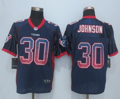 Nike Texans #30 Kevin Johnson Navy Blue Team Color Men's Stitched NFL Elite Drift Fashion Jersey