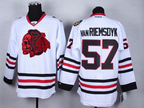 Blackhawks #57 Trevor Van Riemsdyk White(Red Skull) Stitched NHL Jersey Blackhawks #57 Trevor Van Riemsdyk White(Red Skull) Stitched NHL Jersey