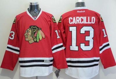 Blackhawks #13 Daniel Carcillo Red Stitched NHL Jersey