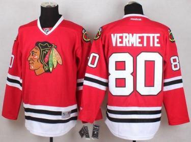Blackhawks #80 Antoine Vermette Red Stitched NHL Jersey