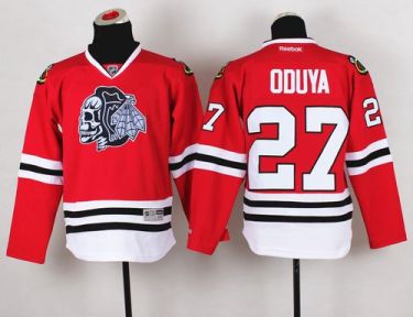 Youth Blackhawks #27 Johnny Oduya Red(White Skull) Stitched NHL Jersey