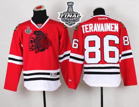 Youth Blackhawks #86 Teuvo Teravainen Red(Red Skull) 2015 Stanley Cup Stitched NHL Jersey