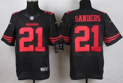 Nike 49ers #21 Deion Sanders Black Alternate Men's Stitched NFL Elite Jersey