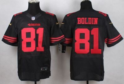 Nike 49ers #81 Anquan Boldin Black Alternate Men's Stitched NFL Elite Jersey