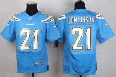 Nike Chargers #21 LaDainian Tomlinson Electric Blue Alternate Men's Stitched NFL New Elite Jersey