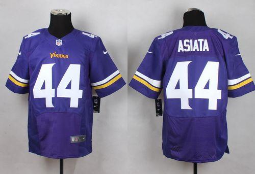 Nike Vikings #44 Matt Asiata Purple Team Color Men's Stitched NFL Elite Jersey
