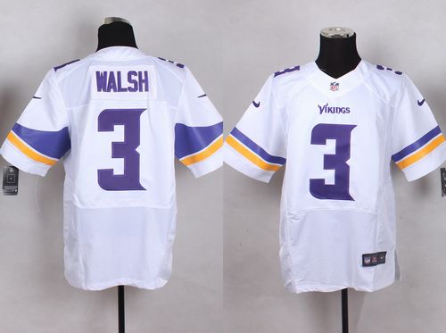 Nike Vikings #3 Blair Walsh White Men's Stitched NFL Elite Jersey