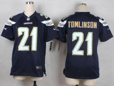 Youth Nike Chargers #21 LaDainian Tomlinson Navy Blue Team Color Stitched NFL New Elite Jersey
