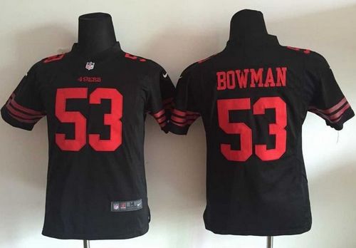 Youth Nike 49ers #53 NaVorro Bowman Black Alternate Stitched NFL Elite Jersey