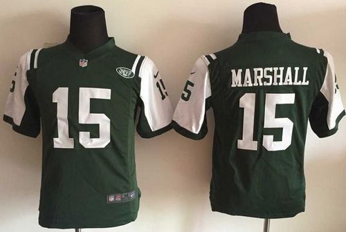 Youth Nike Jets #15 Brandon Marshall Green Team Color Stitched NFL Elite Jersey