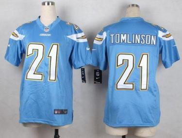 Youth Nike Chargers #21 LaDainian Tomlinson Electric Blue Alternate Stitched NFL New Elite Jersey