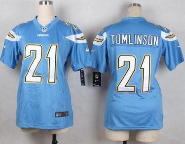 Women's Nike Chargers #21 LaDainian Tomlinson Electric Blue Alternate Stitched NFL New Elite Jersey